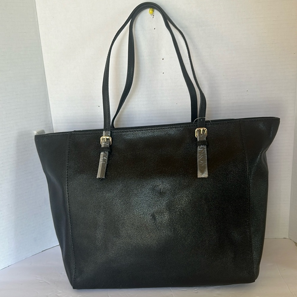 NWT Coach Turnlock Tote Black Crossgrain Leather Large Shoulder Bag Purse - Picture 10 of 12